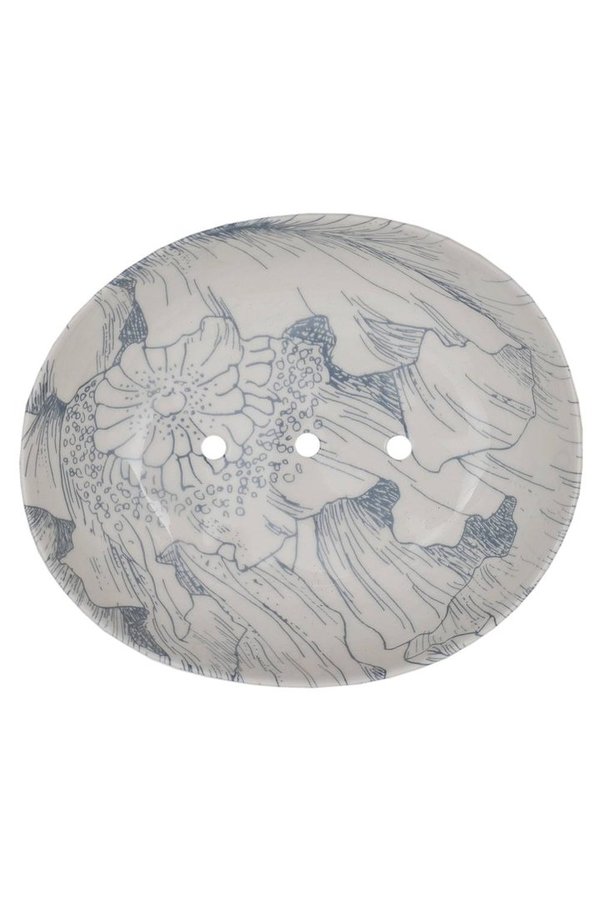 Seifenschale KANO von Tranquillo, grau gemustert, 13 x 11 cm