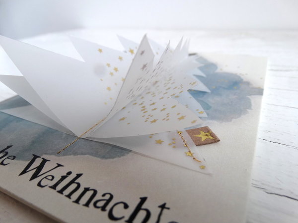 3D Tannenbaum Karte & Umschlag "Fröhliche Weihnachten" - Good old friends