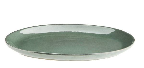 Seriverplatte, oval, Keramik, Sea green, 33x21 cm - Madam Stoltz