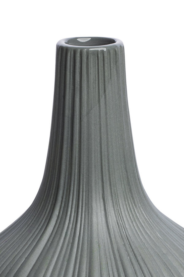 Vase MARNIE, Steingut, Grau, 9,6 x 12 cm - Tranquillo