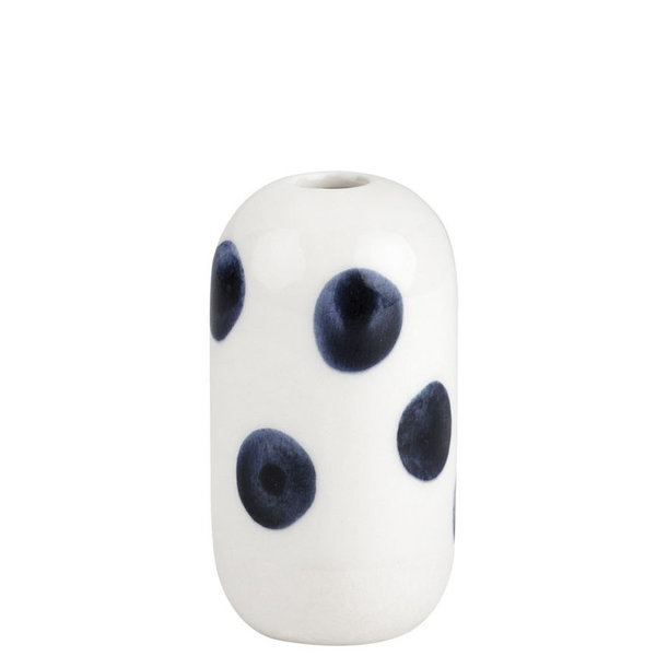 Kleine Vase mit Punkten aus der Tintenblau Serie - räder