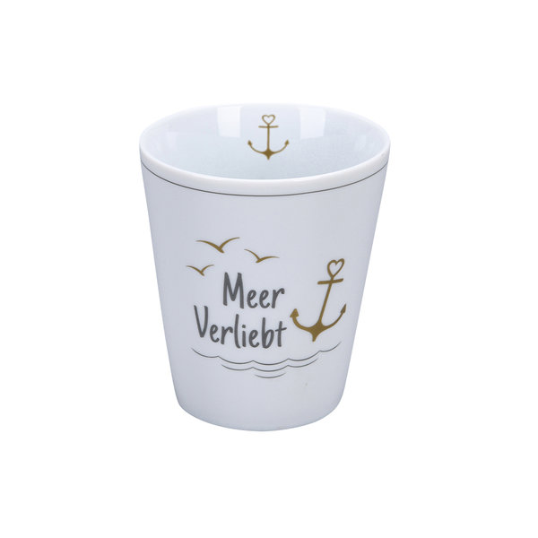 Becher MEERVERLIEBT, Happy Mug, Porzellan, 10x8,7 cm, Krasilnikoff