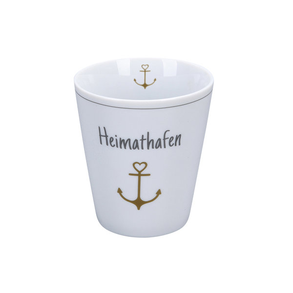 Becher HEIMATHAFEN, Happy Mug, Porzellan, 10x8,7 cm, Krasilnikoff