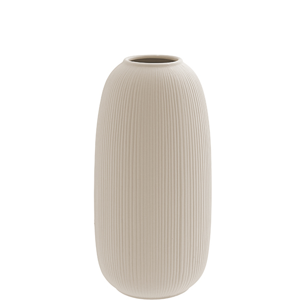 Keramik Vase ABY, beige, 12x25 cm - Storefactory